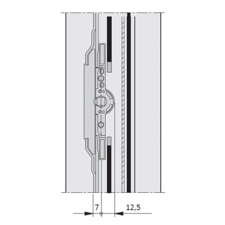 SIEGENIA crémone AF GR.220 / axe 7mm / 2201-2400mm / poignée à 1000
