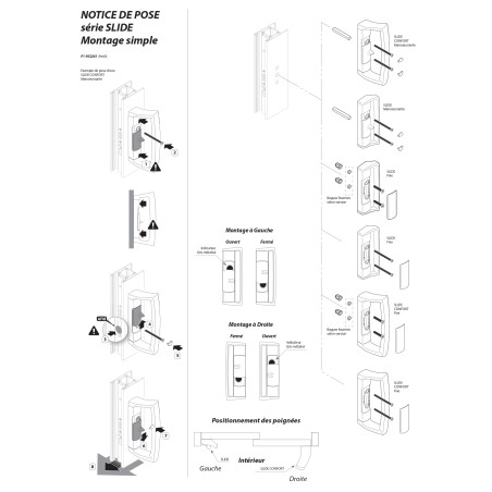 Poignée SLIDE mini manoeuvrante intérieure ou extérieure ral 9016