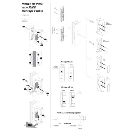 Poignée SLIDE mini manoeuvrante intérieure ou extérieure / ral 9005