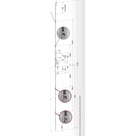 5092367 WINKHAUS serrure AVP automatique - axe 45/ entraxe 92 / 4 galets