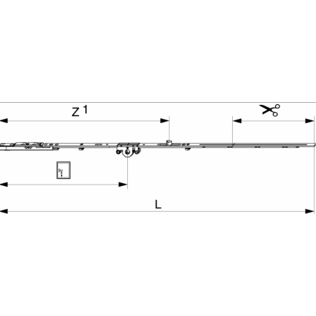 212000 MACO Crémone sortie de tringle OF Multimatic axe 15 mm ht poignée 300mm HFF 661-840