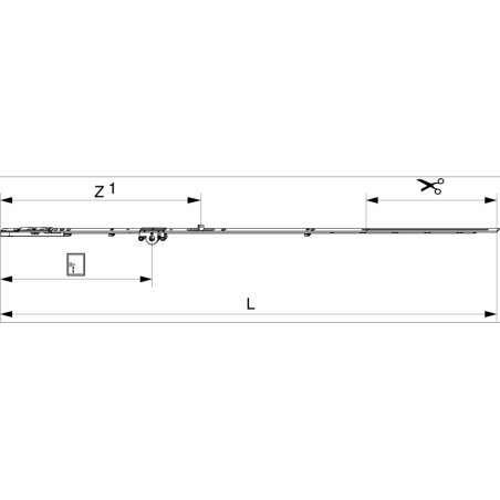 212008 MACO Crémone sortie de tringle OF Multimatic axe 15 mm ht poignée 300mm HFF 841-1090