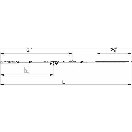 212001 MACO Crémone sortie de tringle OF Multimatic axe 15mm ht poignée 400mm HFF 841-1090