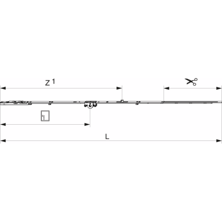 212002 MACO Crémone sortie de tringle OF Multimatic axe 15 mm ht poignée 500mm HFF 1091-1340