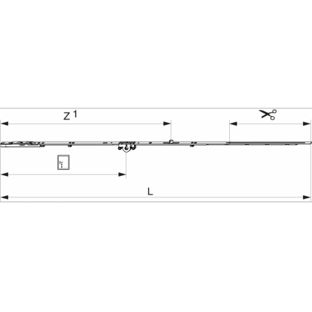 212003 MACO Crémone sortie de tringle OF Multimatic axe 15 mm ht poignée 600mm HFF 1341-1590