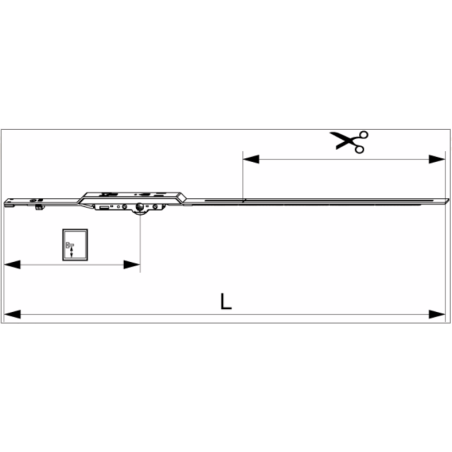 213516 MACO Crémone sortie de tringle OF Multimatic axe 6,5 mm ht poignée 190mm HFF 430-660
