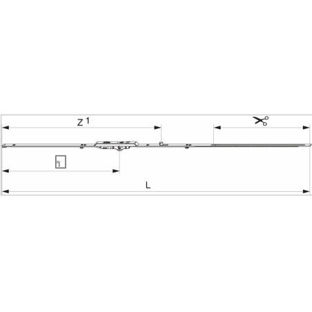 213523 MACO Crémone sortie de tringle OF Multimatic axe 6,5 mm ht poignée 400mm HFF 1091-1340