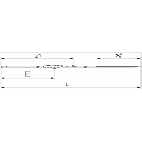 213525 MACO Crémone sortie de tringle OF Multimatic axe 6,5 mm ht poignée 500mm HFF 1341-1590