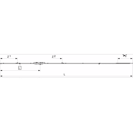 213533 MACO Crémone sortie de tringle OF Multimatic axe 6,5mm ht poignée 600mm HFF 1341-1590