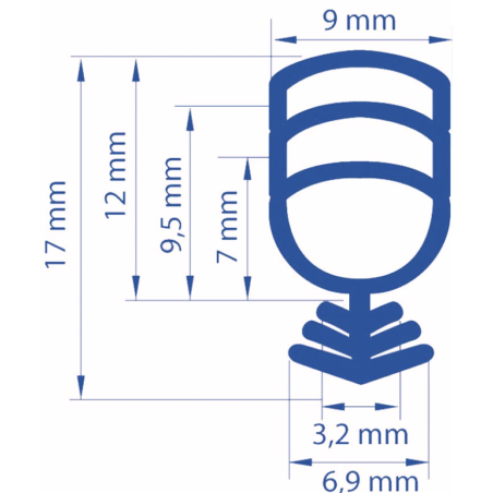 JOINT NOIR UNIVERSEL POUR FENETRE PVC / ROULEAU DE 25M