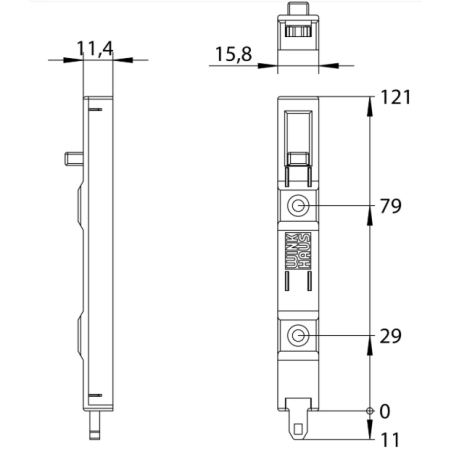 5026322 Verrou semi-fixe sortie de tringle Winkhaus