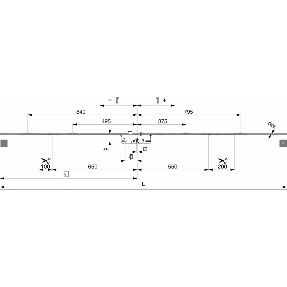 244090 MACO serrure GTA à relevage - axe 28/ entraxe 92 / 4 galets