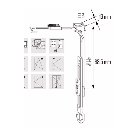 2842244 WINKHAUS renvoi d'angle mini / 1 galet