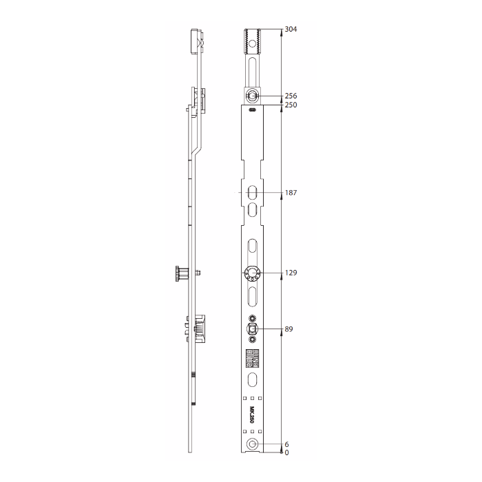 2824919 WINKHAUS verrou additionnel (prolongateur) MK.250-1