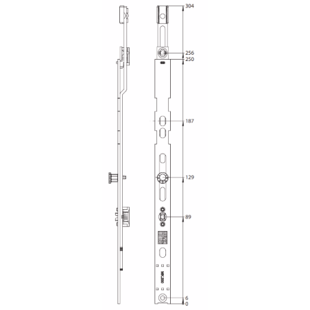 2824919 WINKHAUS verrou additionnel (prolongateur) MK.250-1