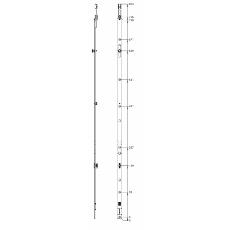 4940635 WINKHAUS verrou additionnel (prolongateur) MK.750-1