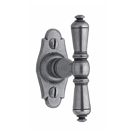 Bouton de fenêtre sur platine Nevers/Languedoc C7 dép.41mm acier cémenté patiné