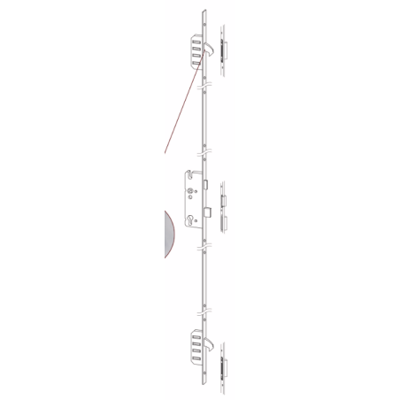 2355091 WINKHAUS serrure manœuvre au cylindre - axe 35 / L2105 / 2 crochets / T.U 24X6