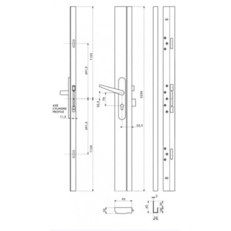 Serrure en applique multipoints Tribando standard