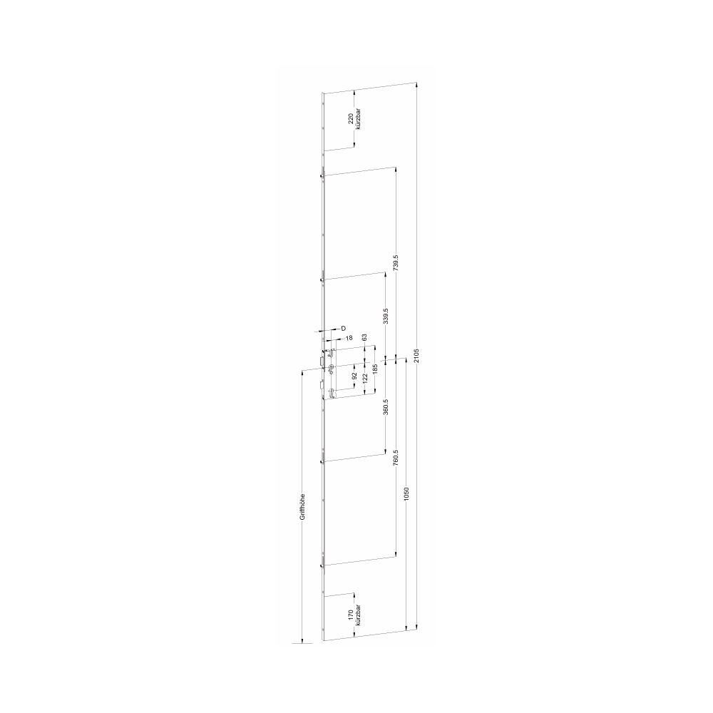 2094936 WINKHAUS serrure AVP à relevage - axe 28/ entraxe 92 / 4 galets
