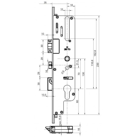 771982 ROTO serrure FASTEO h620 automatique - axe 35 / entraxe 70