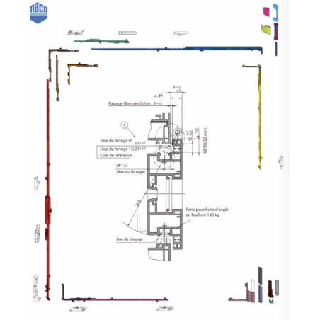 209374 MACO crémone Multimatic - axe 15mm / 841-1090mm / poignée à 300