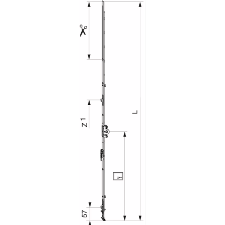 212124 MACO crémone Multimatic - axe 15mm / 1341-1590mm / poignée à 600