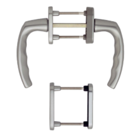 HOPPE Atlanta - poignée de porte coulissante - inox / ensemble sur rosace 29mm / clé I