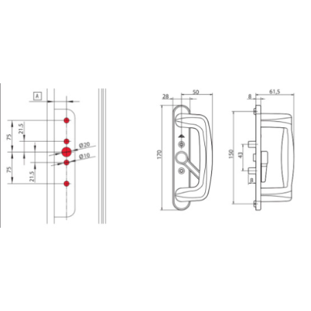 2741170 ROTO poignée monobloc intérieur pour coulissant / manœuvre à levier