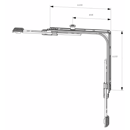222201 MACO renvoi d'angle haut A1 IS / LFF 0320-1650mm