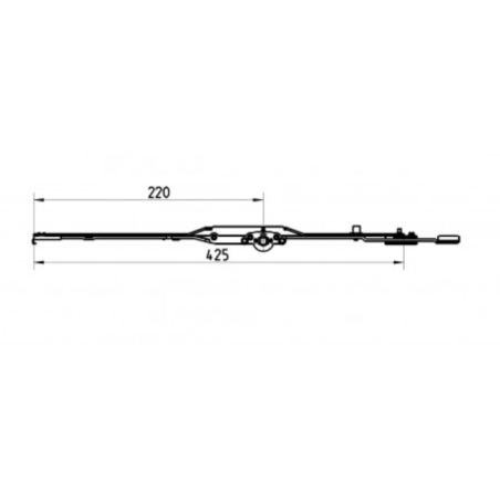 729791 ROTO Crémone OF à sortie de tringle Ht poignée 220/ Axe 8mm/ HFF 601-800