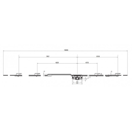 628501 ROTO crémone de coulissant / axe 17mm / L1800mm/ poignée à 900mm