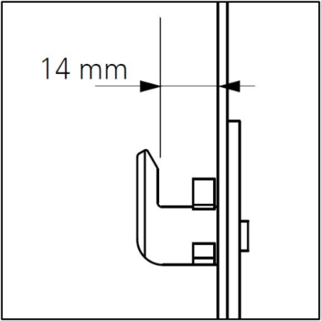 628503 ROTO crémone de coulissant / axe 17mm / L600mm/ poignée à 300mm
