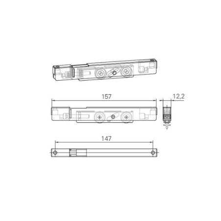 615951 ROTO Chariot tandem 120kg pour coulissant PVC / Ht de réglage 19 à 26mm